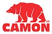 A red bear with the words camon on it.